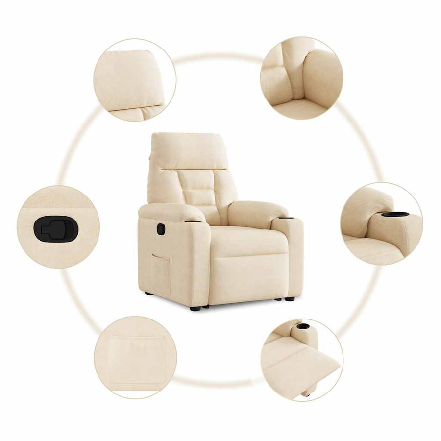 Sta-op-stoel verstelbaar microvezelstof beige