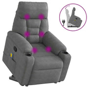 Sta-op massagestoel microvezel donkergrijs