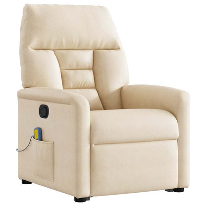 Sta-op-massagestoel verstelbaar microvezelstof beige