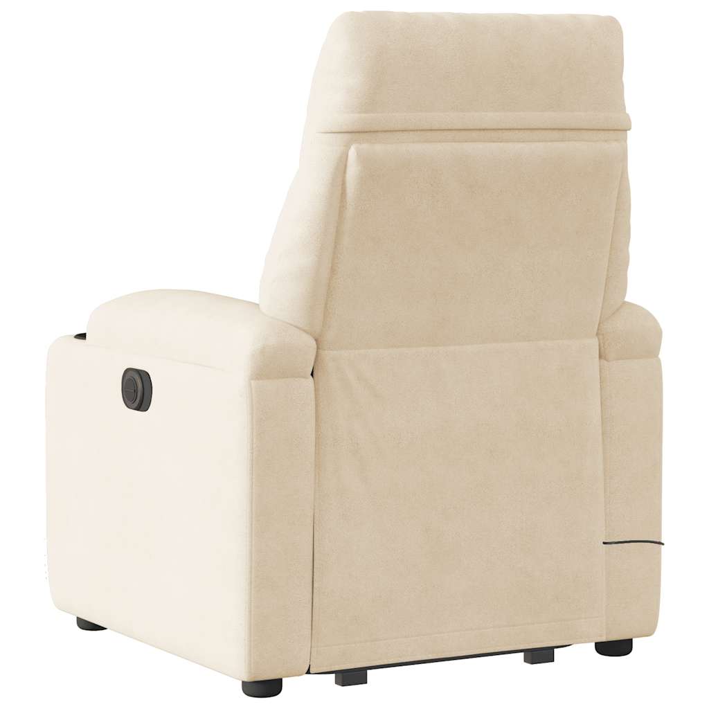 Sta-op-massagestoel verstelbaar microvezelstof beige