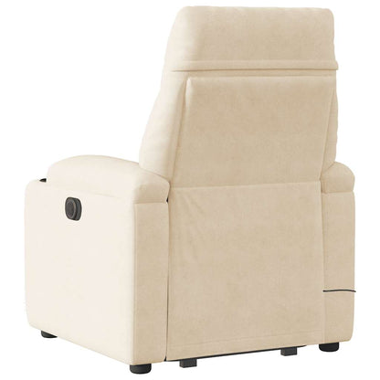 Sta-op-massagestoel verstelbaar microvezelstof beige