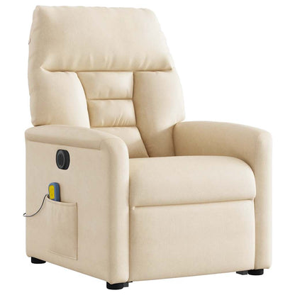 Sta-op-massagestoel elektrisch verstelbaar microvezelstof beige