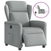 Fauteuil elektrisch verstelbaar stof lichtgrijs 78x95x100 cm