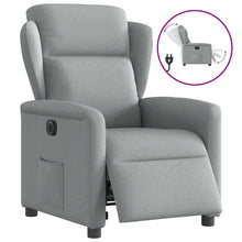 Fauteuil elektrisch verstelbaar stof lichtgrijs
