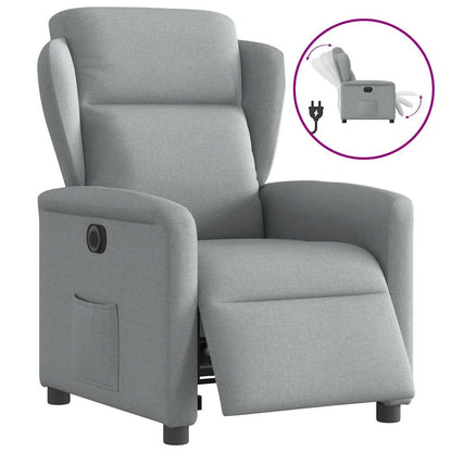 Fauteuil elektrisch verstelbaar stof lichtgrijs