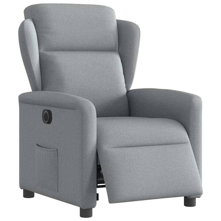 Fauteuil elektrisch verstelbaar stof lichtgrijs