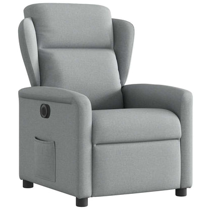 Fauteuil elektrisch verstelbaar stof lichtgrijs