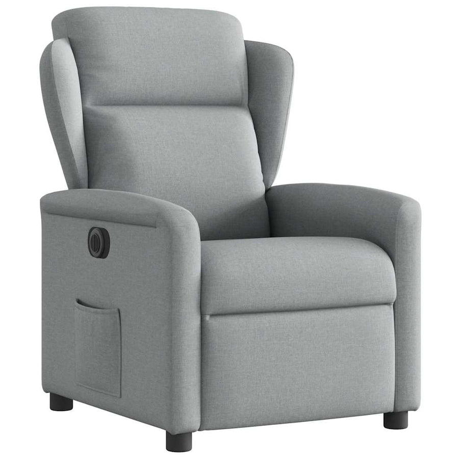 Fauteuil elektrisch verstelbaar stof lichtgrijs