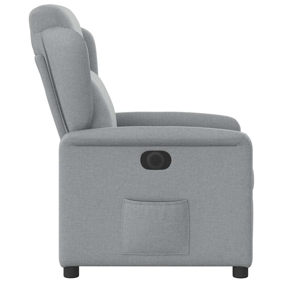 Fauteuil elektrisch verstelbaar stof lichtgrijs