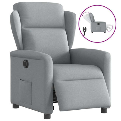 Fauteuil elektrisch verstelbaar stof lichtgrijs