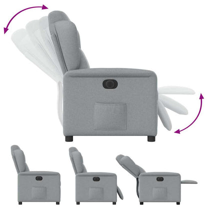 Fauteuil elektrisch verstelbaar stof lichtgrijs
