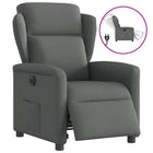 Armchair electric adjustable fabric dark gray