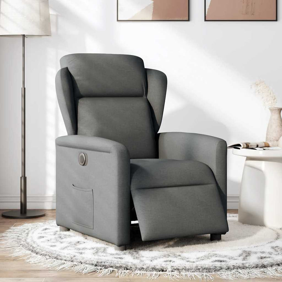 Fauteuil elektrisch verstelbaar stof donkergrijs