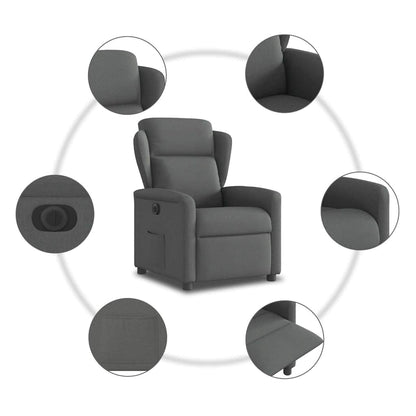 Fauteuil elektrisch verstelbaar stof donkergrijs