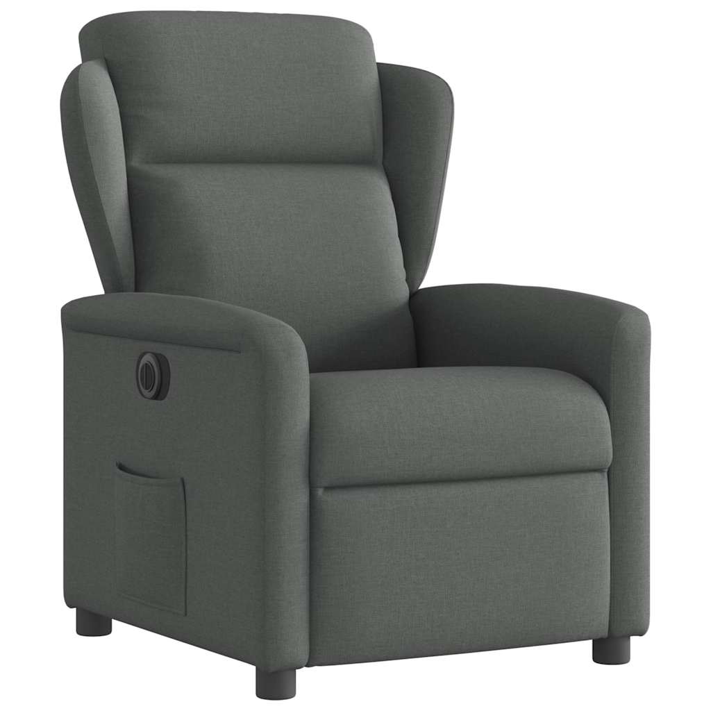 Fauteuil elektrisch verstelbaar stof donkergrijs