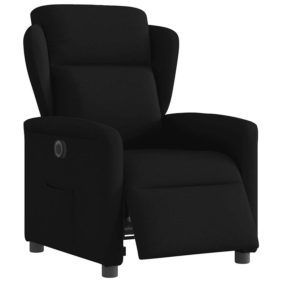 Fauteuil verstelbaar elektrisch stof zwart