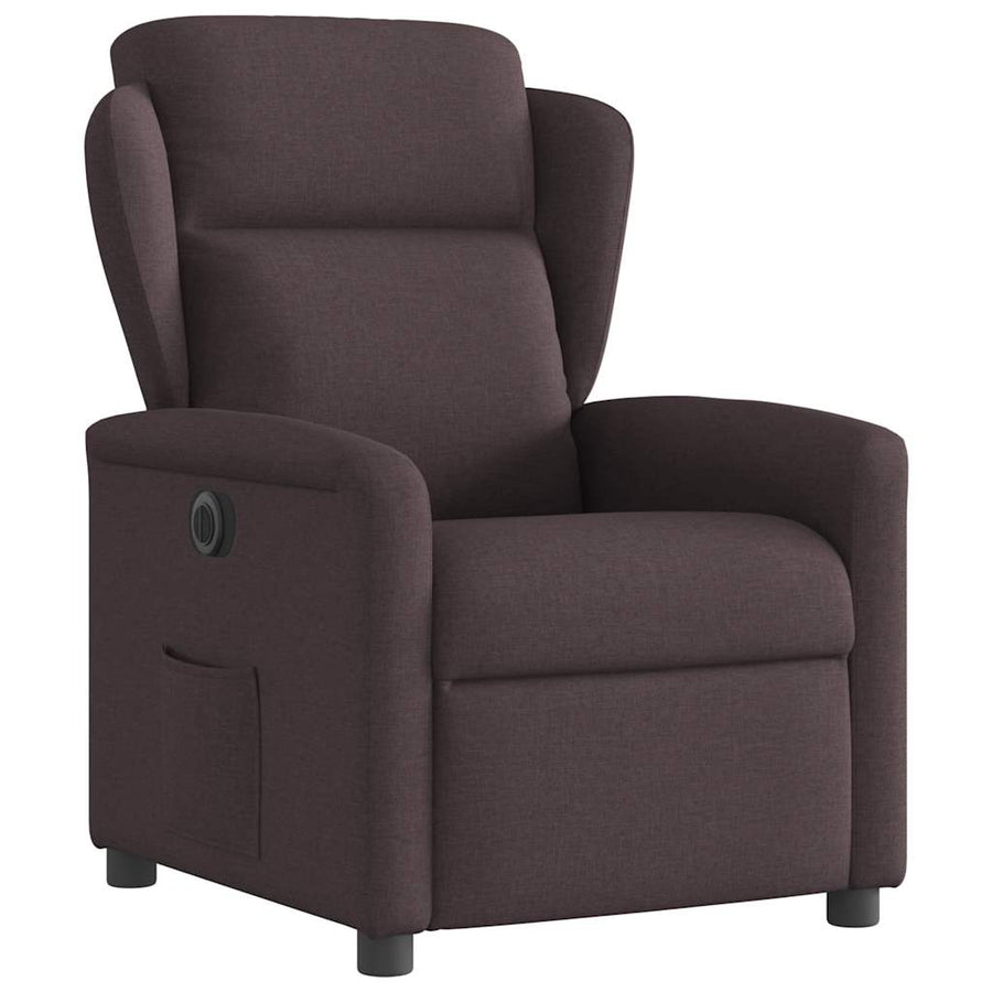 Fauteuil verstelbaar elektrisch stof donkerbruin