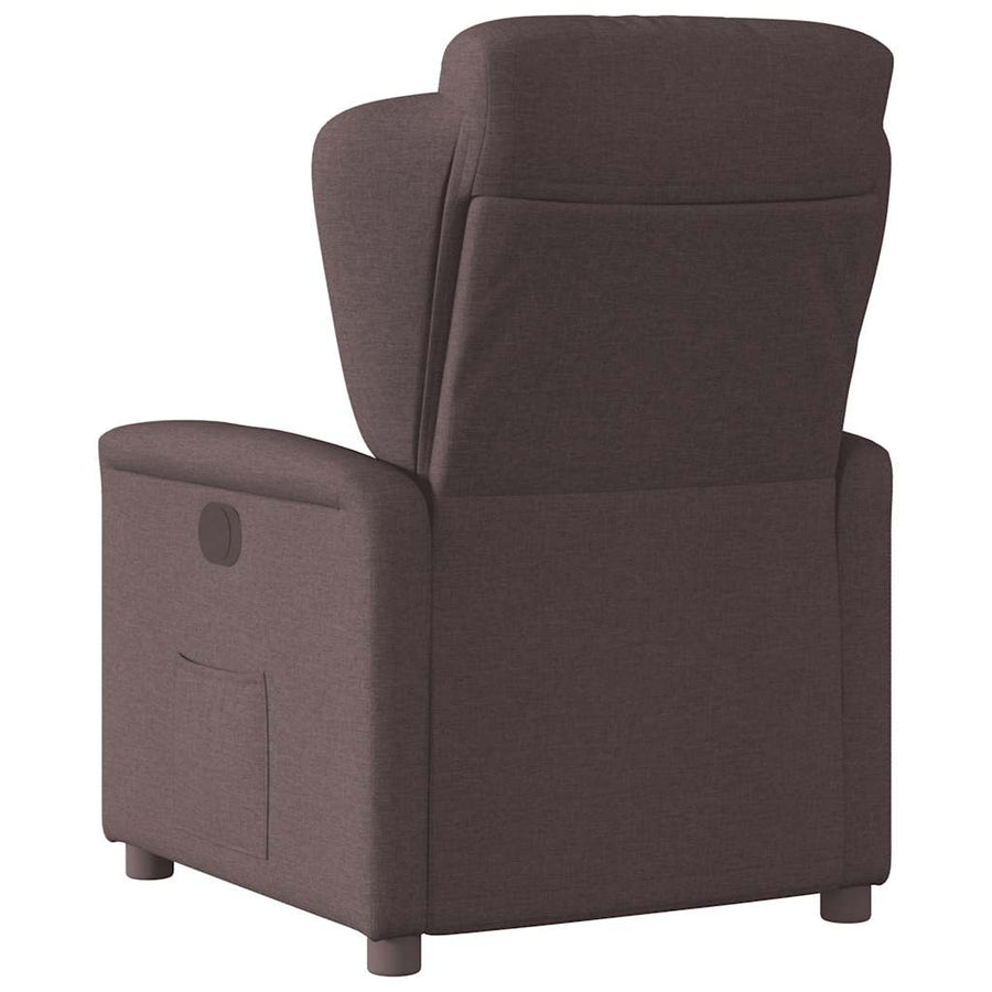 Fauteuil verstelbaar elektrisch stof donkerbruin