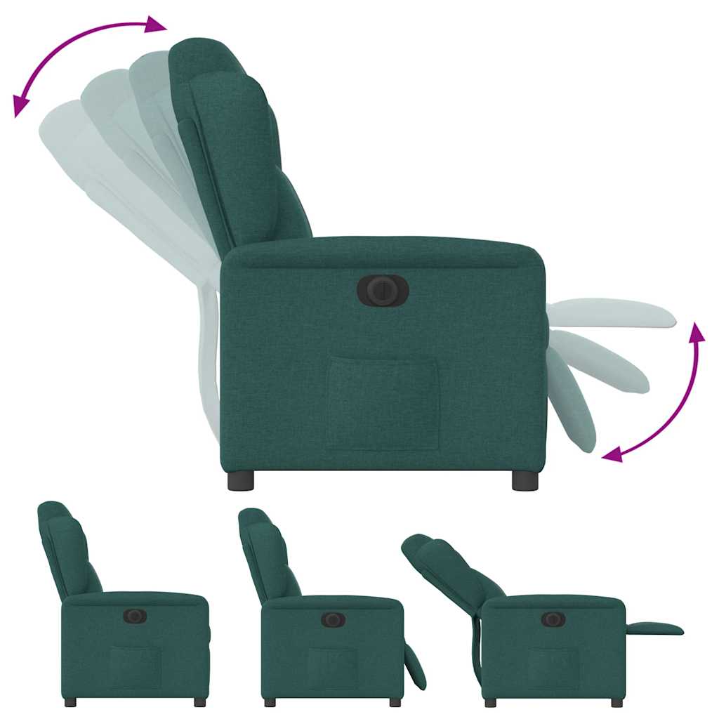 Fauteuil verstelbaar elektrisch stof donkergroen