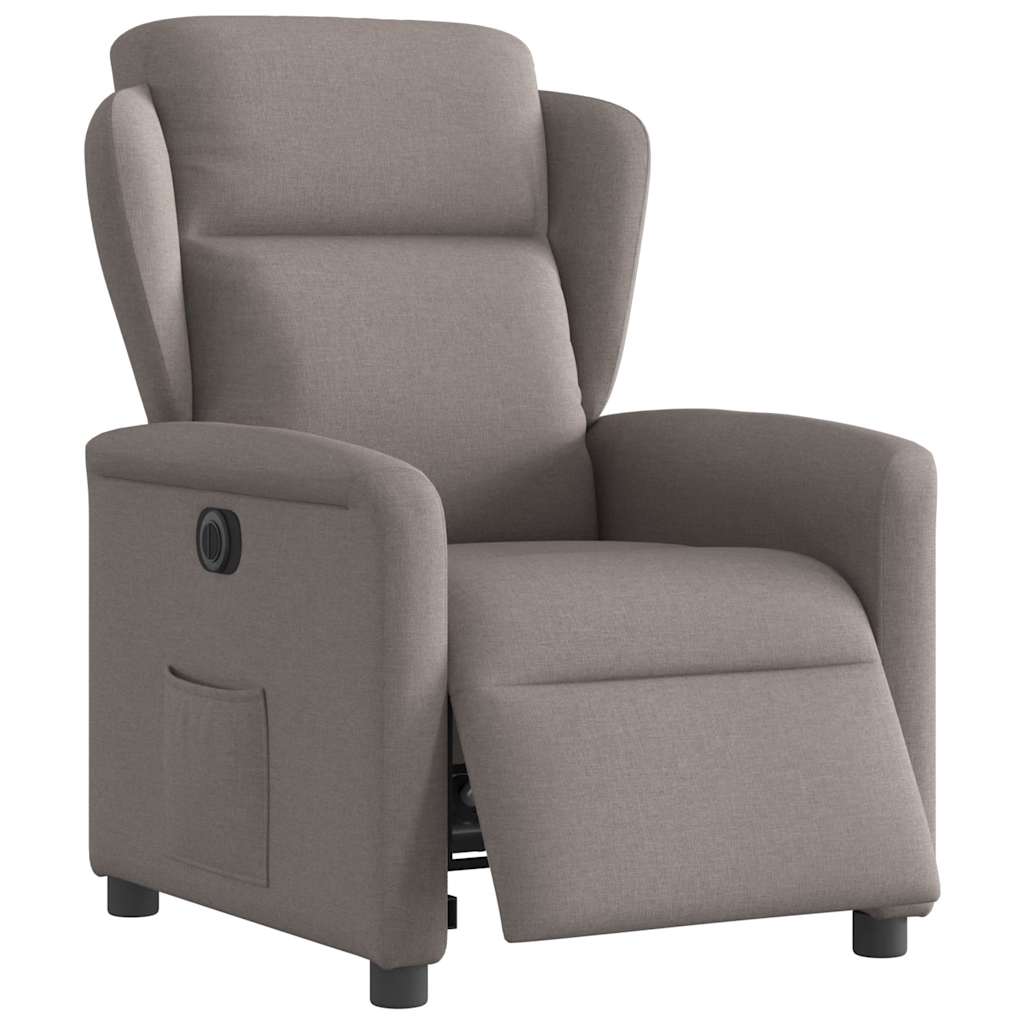 Fauteuil verstelbaar elektrisch stof taupe