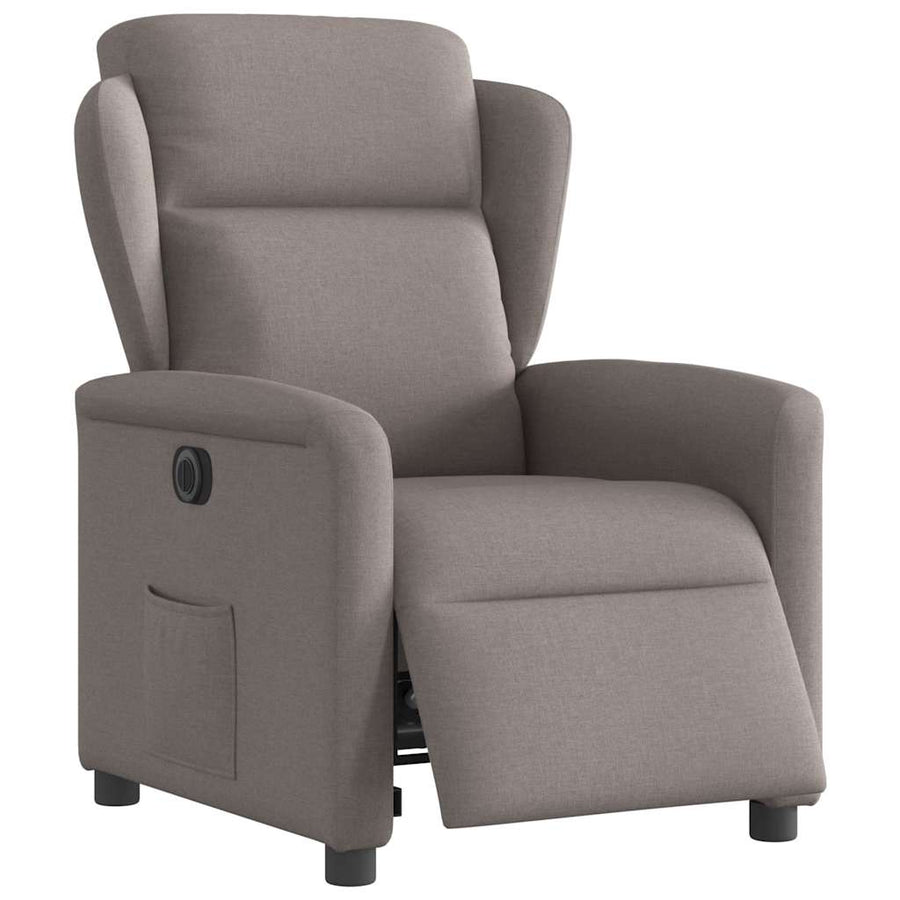 Fauteuil verstelbaar elektrisch stof taupe