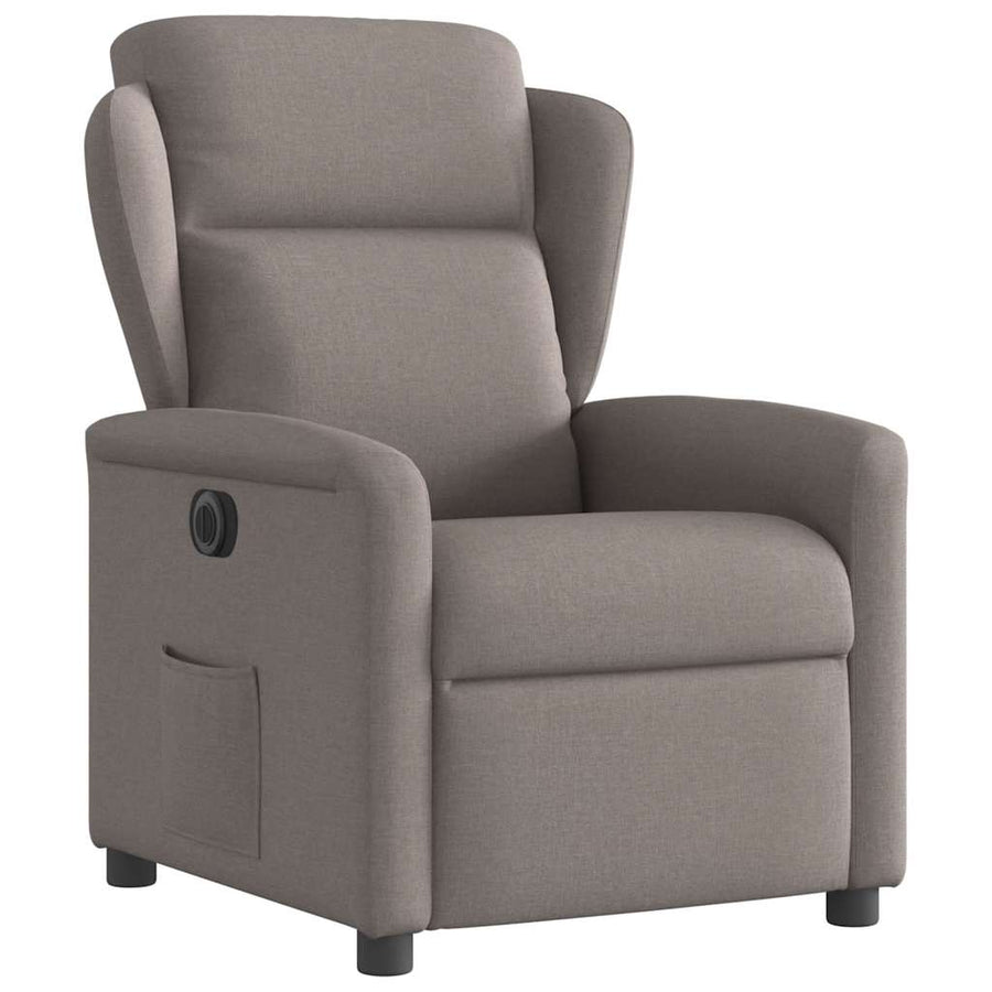 Fauteuil verstelbaar elektrisch stof taupe