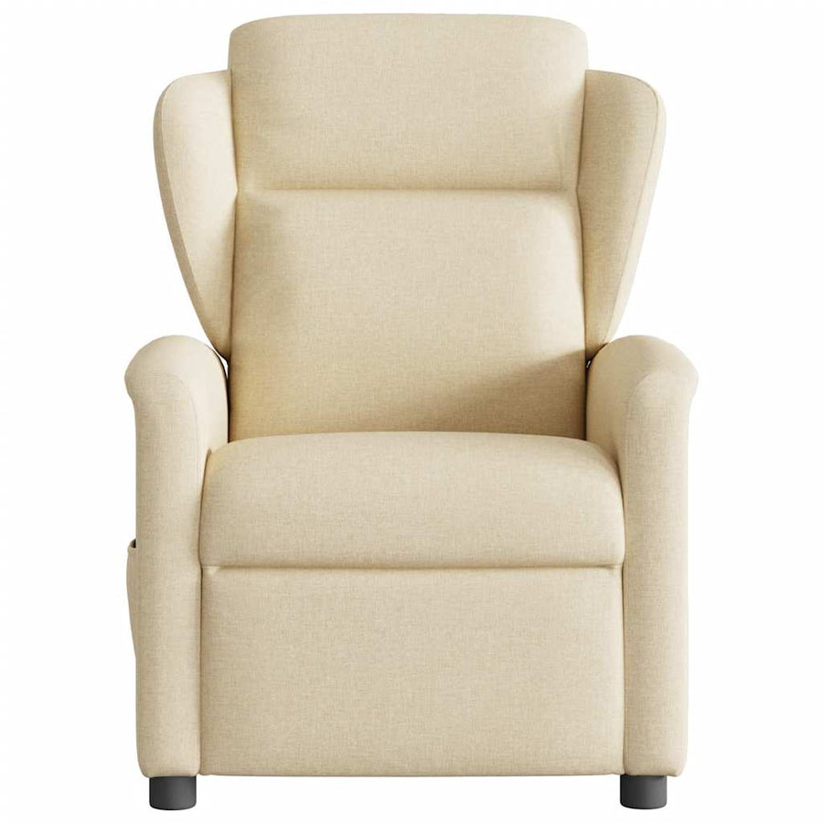 Fauteuil verstelbaar elektrisch stof crèmekleurig