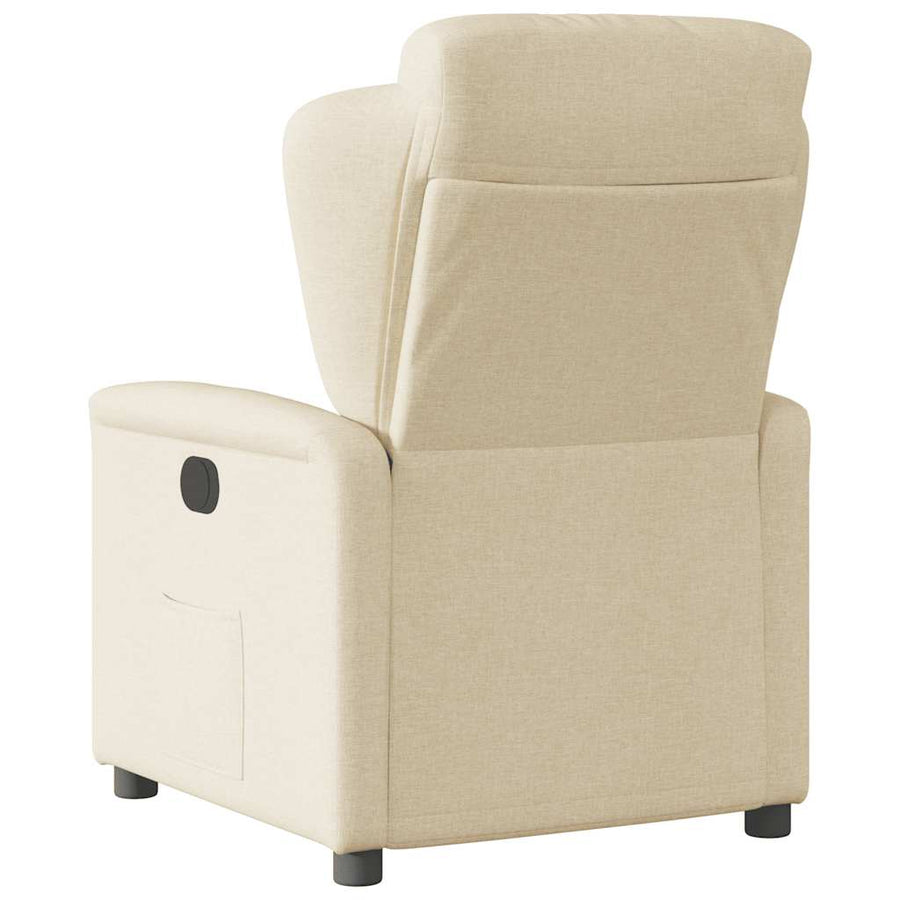 Fauteuil verstelbaar elektrisch stof crèmekleurig