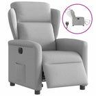 Electric recliner armchair, cloud grey fabric