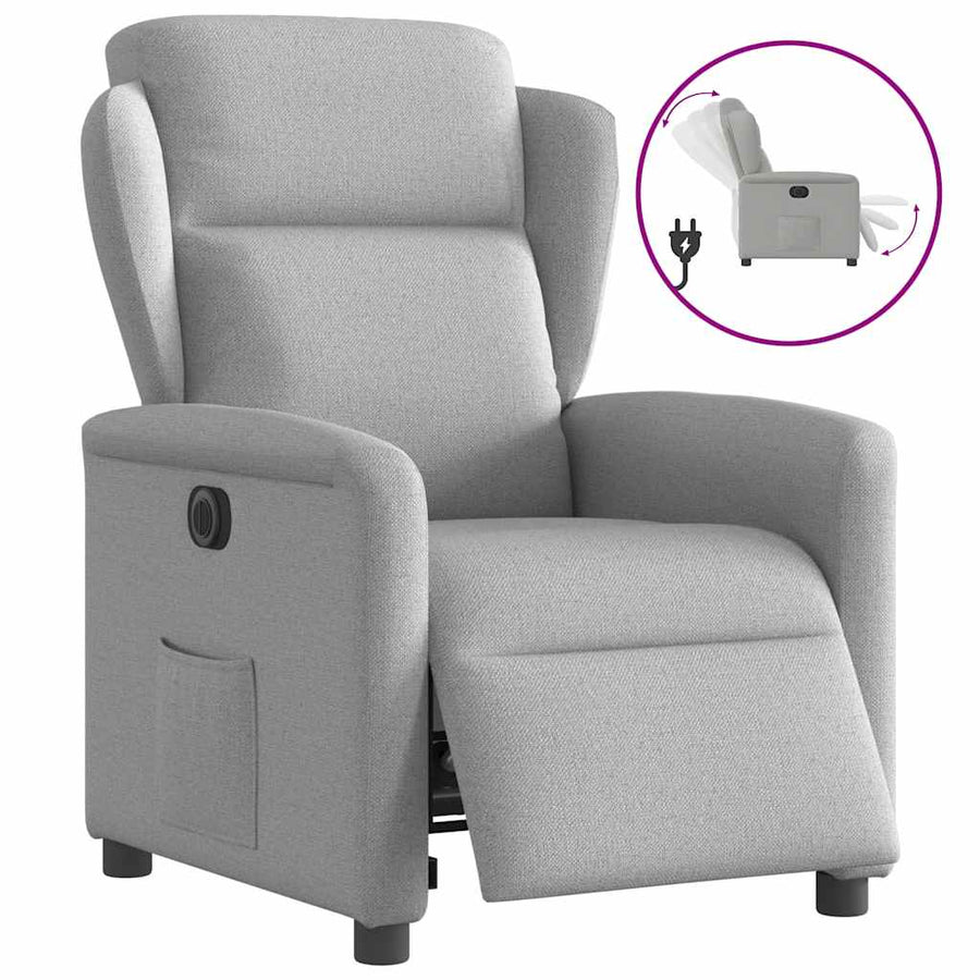 Fauteuil elektrisch verstelbaar stof wolk grijs