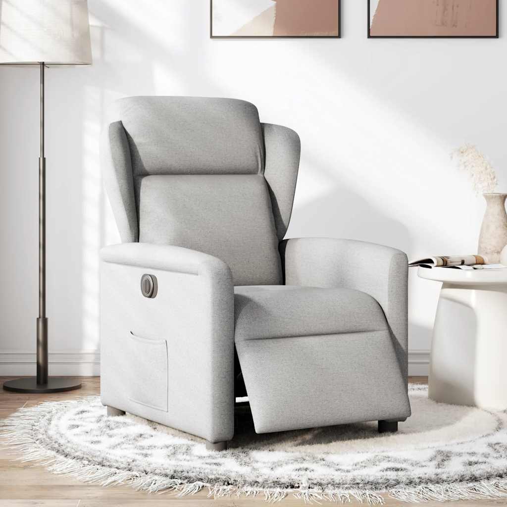 Fauteuil elektrisch verstelbaar stof wolk grijs