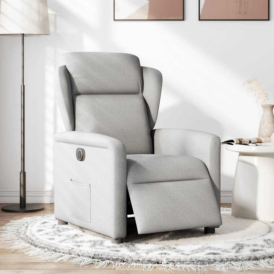 Fauteuil elektrisch verstelbaar stof wolk grijs