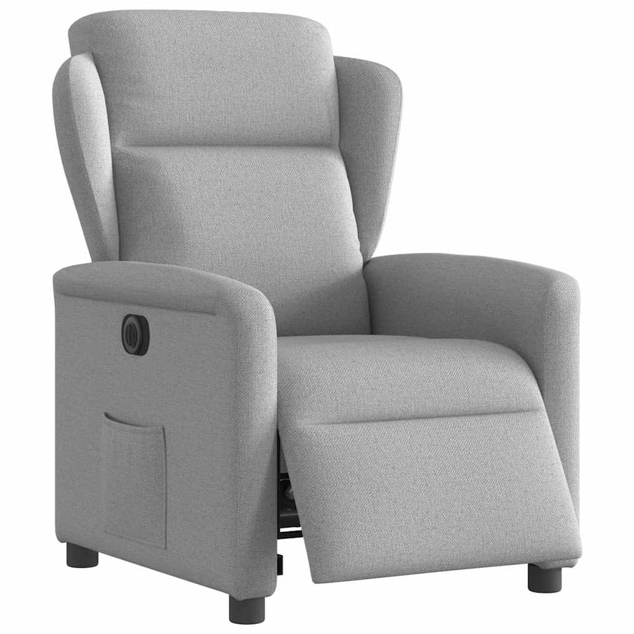 Fauteuil elektrisch verstelbaar stof wolk grijs
