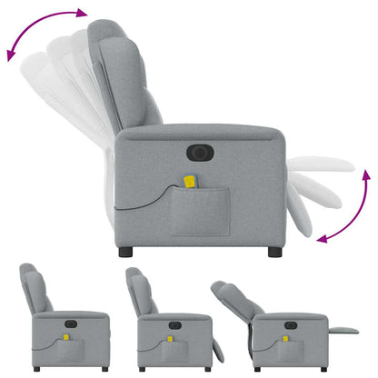 Massagestoel elektrisch verstelbaar stof lichtgrijs