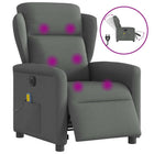 Massage chair electrically adjustable fabric dark grey