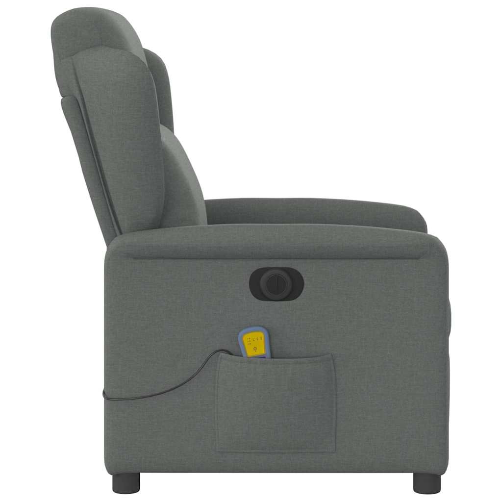 Massagestoel elektrisch verstelbaar stof donkergrijs