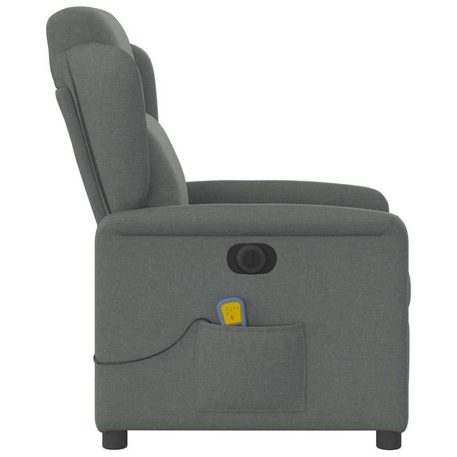 Massagestoel elektrisch verstelbaar stof donkergrijs