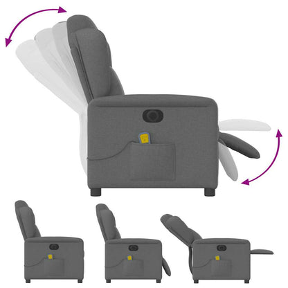 Massagestoel elektrisch verstelbaar stof donkergrijs