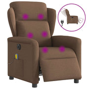 Massagestoel elektrisch verstelbaar stof bruin 78x95x100 cm