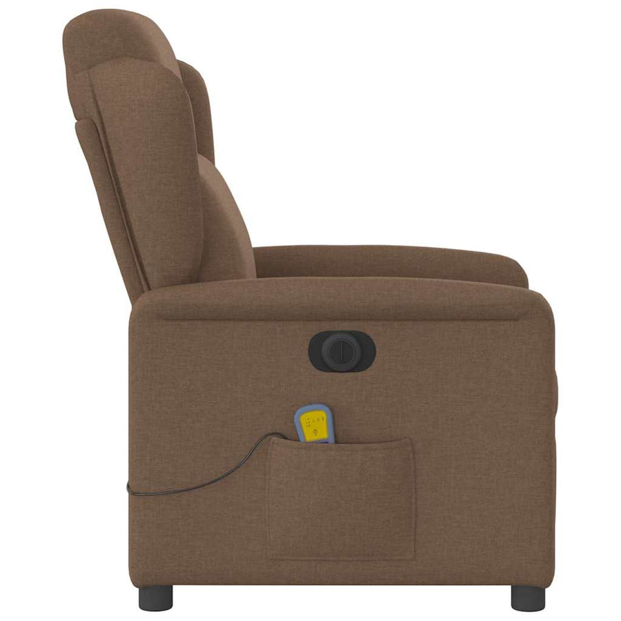 Massagestoel elektrisch verstelbaar stof bruin