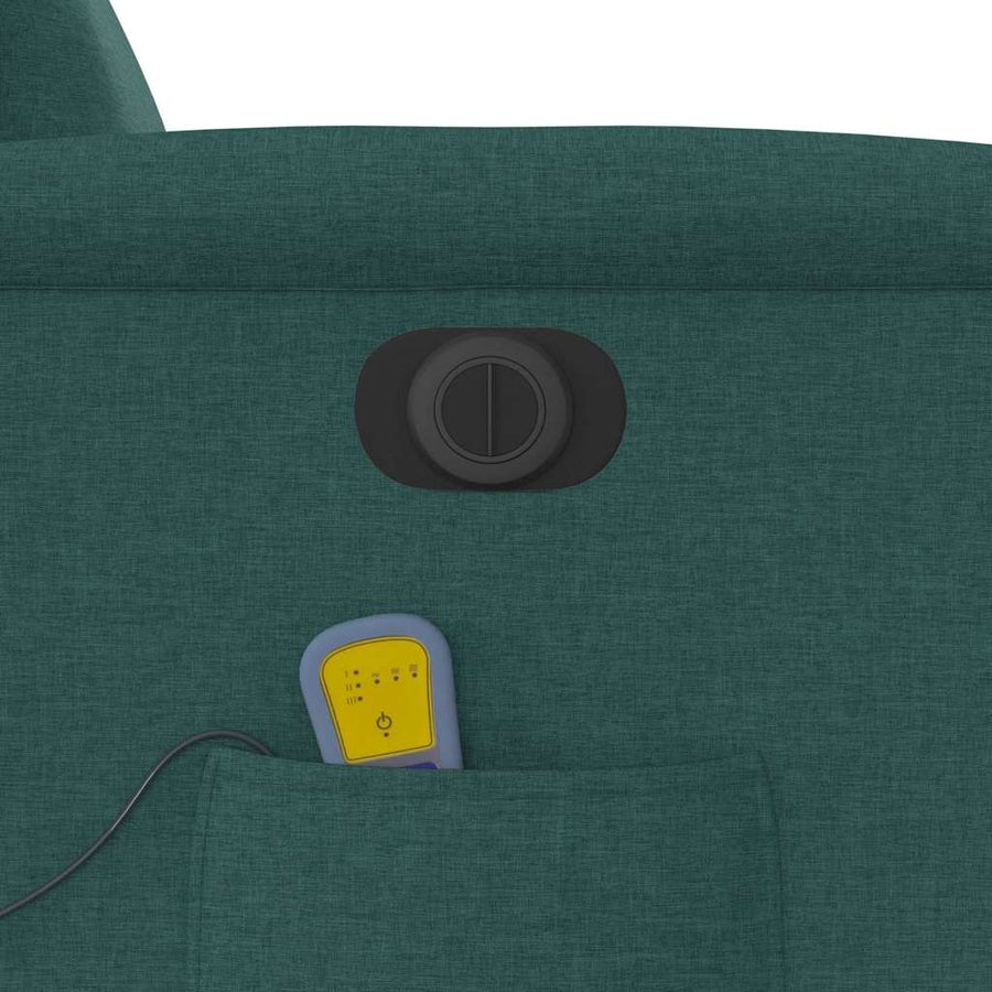 Massagestoel elektrisch verstelbaar stof donkergroen