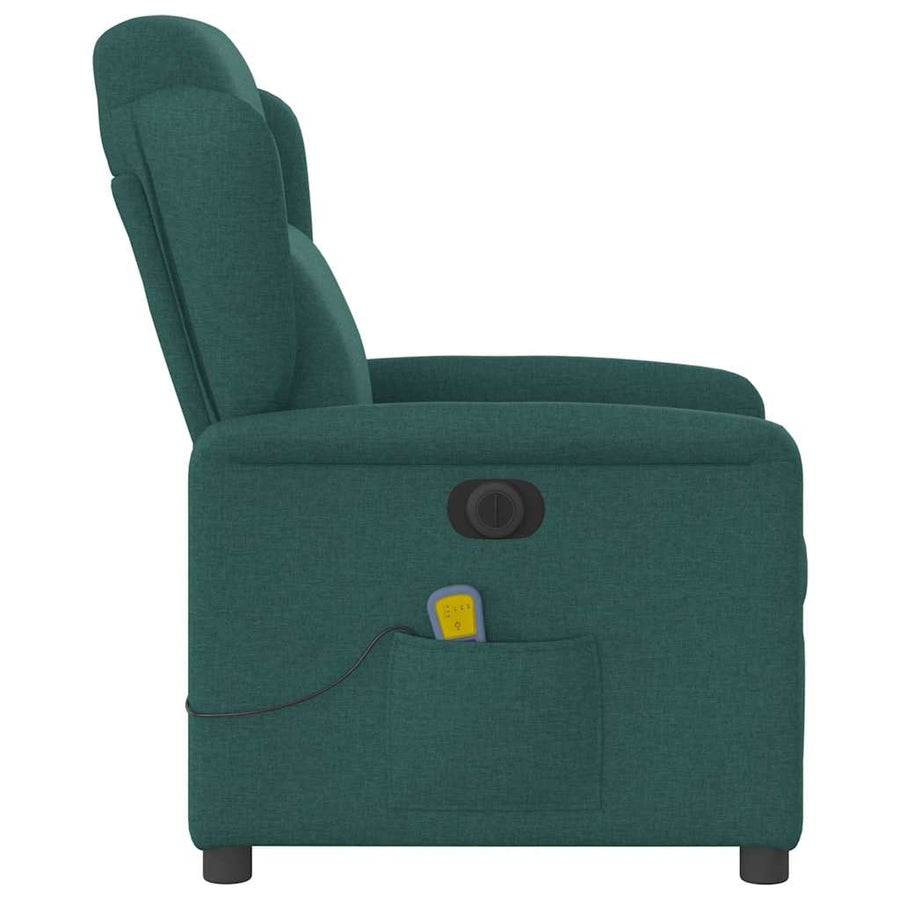 Massagestoel elektrisch verstelbaar stof donkergroen