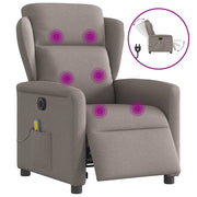 Massagestoel elektrisch verstelbaar stof taupe 78x95x100 cm