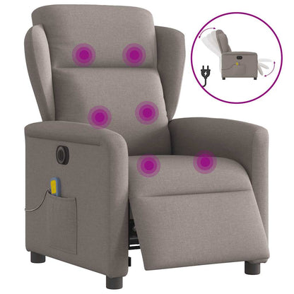 Massagestoel elektrisch verstelbaar stof taupe