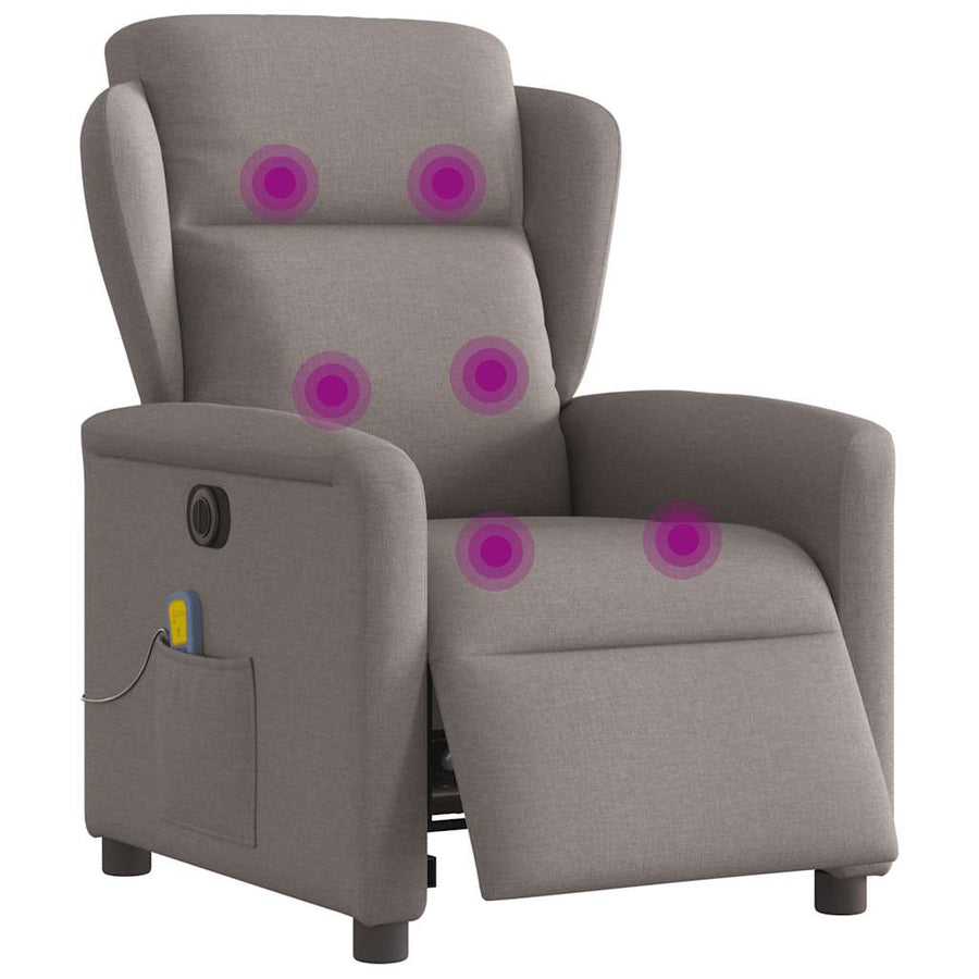 Massagestoel elektrisch verstelbaar stof taupe