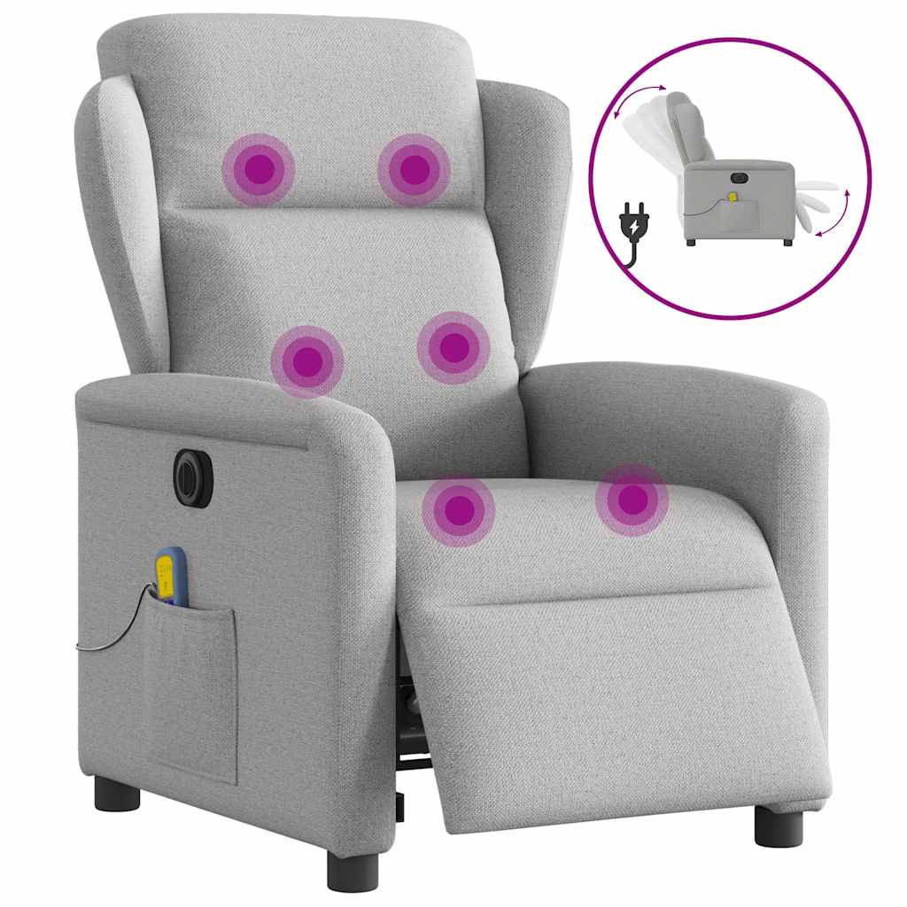 Massagestoel elektrisch verstelbaar stof wolk grijs