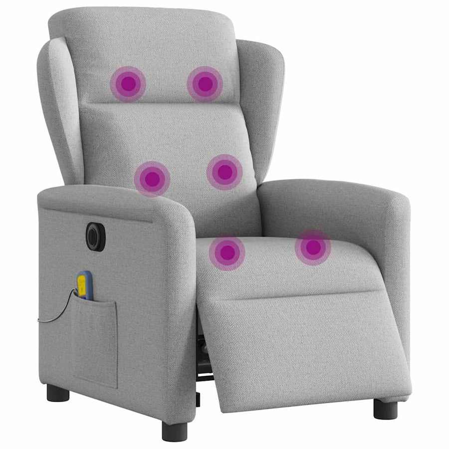 Massagestoel elektrisch verstelbaar stof wolk grijs