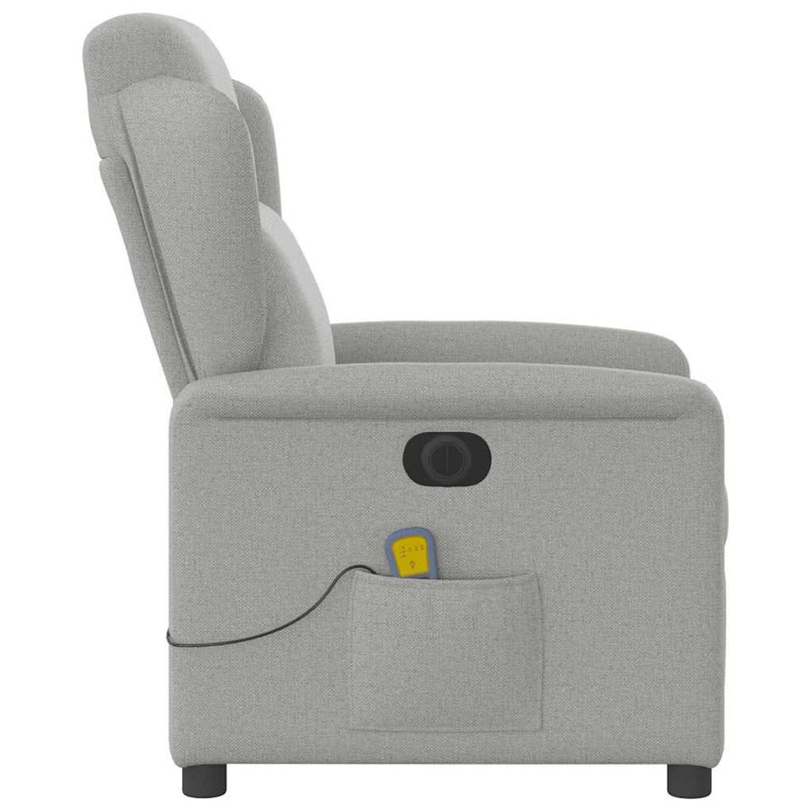 Massagestoel elektrisch verstelbaar stof wolk grijs