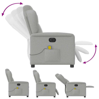 Massagestoel elektrisch verstelbaar stof wolk grijs