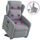 Adjustable Stand-Up Massage Chair Fabric Light Grey